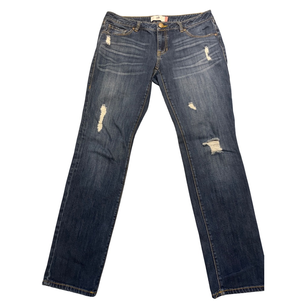 cabi Jeans Women's Size 6 Slim Boyfriend Distressed Blue Denim Low Rise